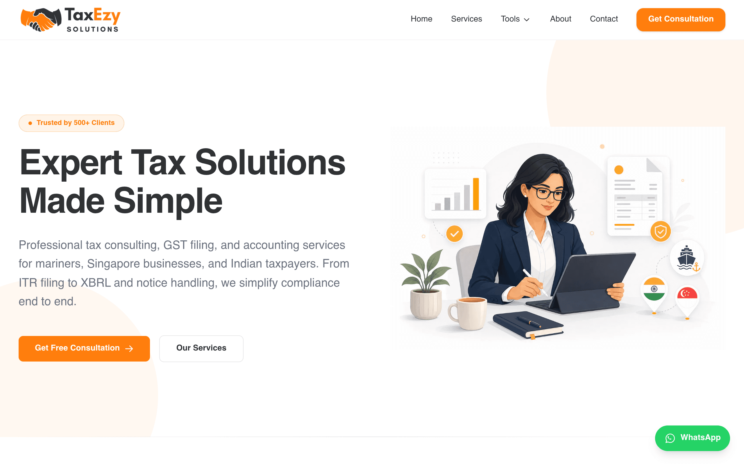 TaxEzy Solutions website