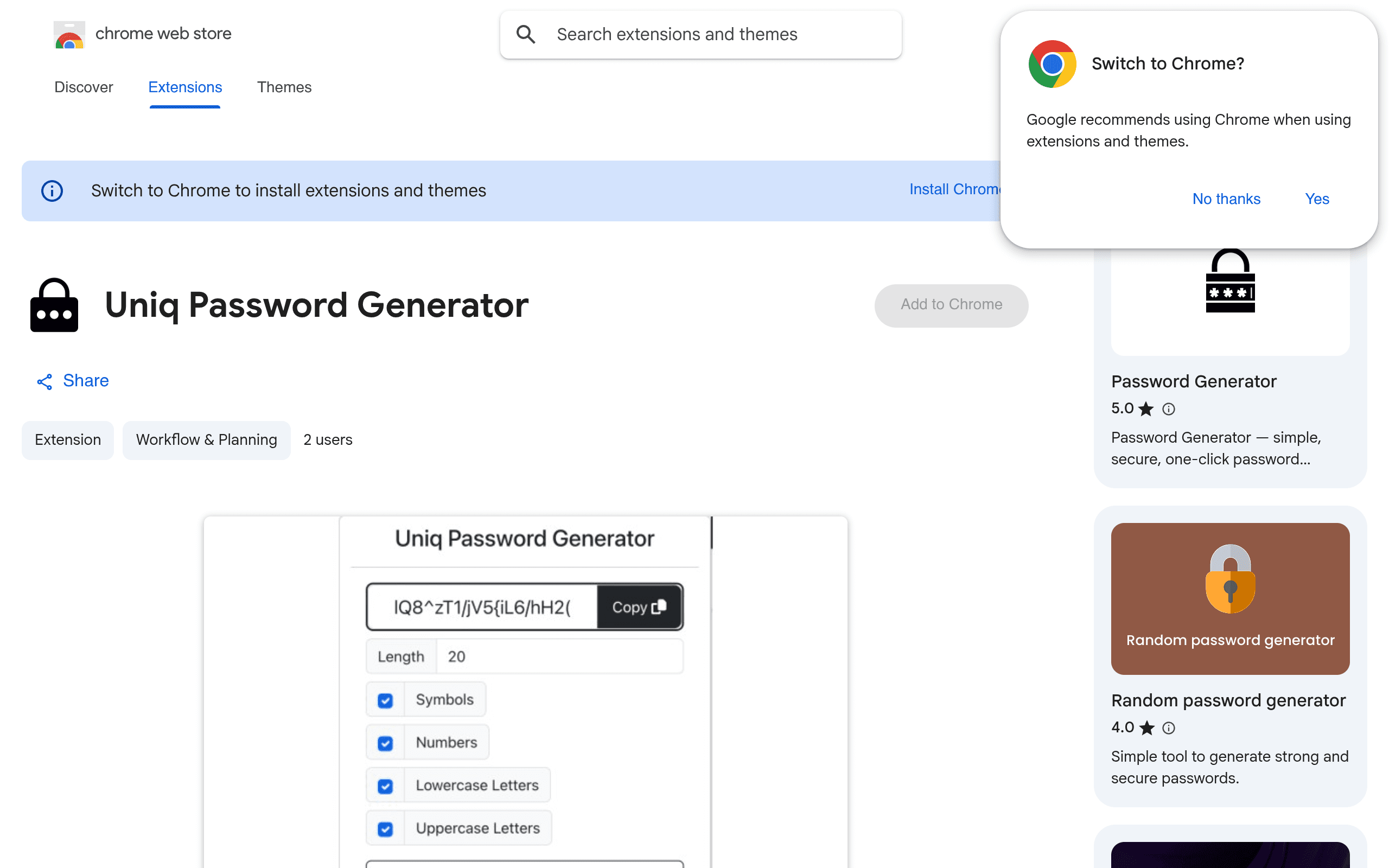 Uniq Password Generator website